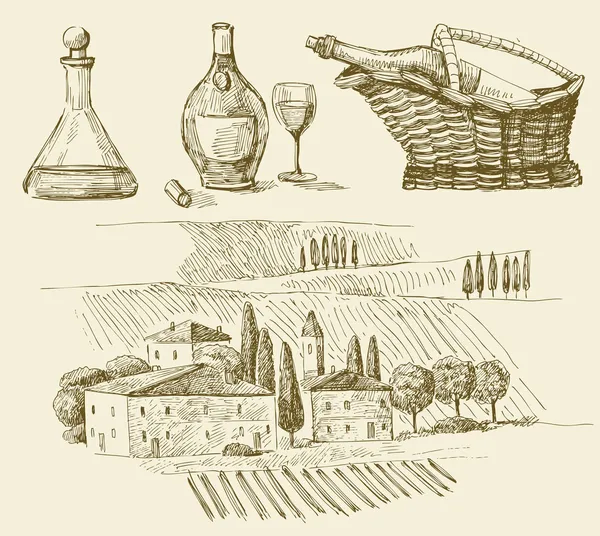 Colección de vinos — Vector de stock