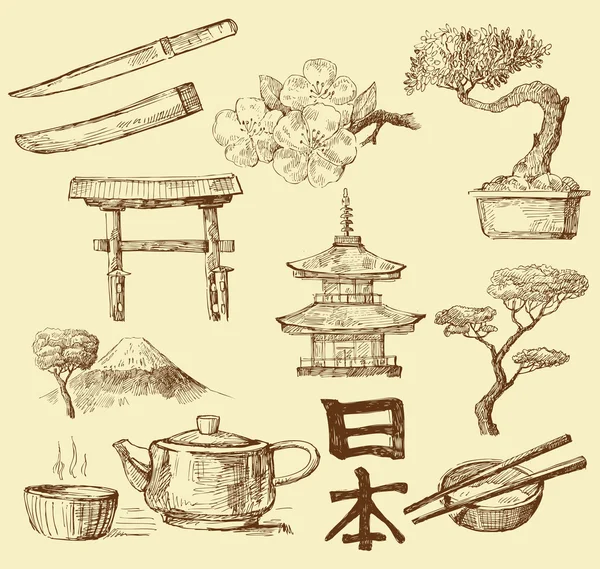Japan design elements — Stock Illustration Japan design elements Vector Graphics