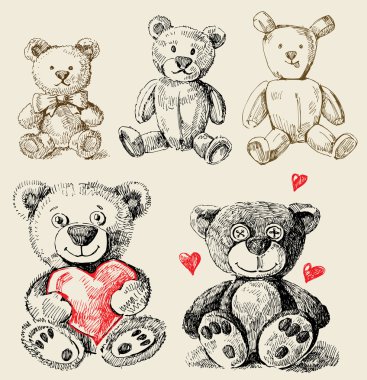 Hand drawn toys clipart