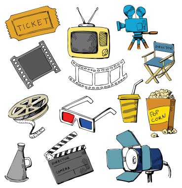 Movie icon set clipart