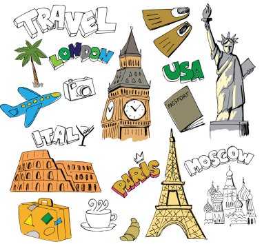 Travel background vector