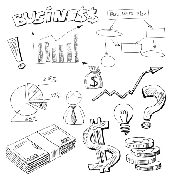 Business doodles — Stock Vector