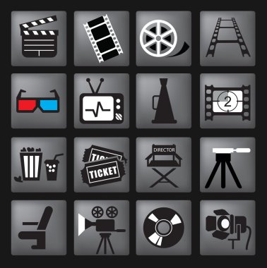 Movie icon set clipart