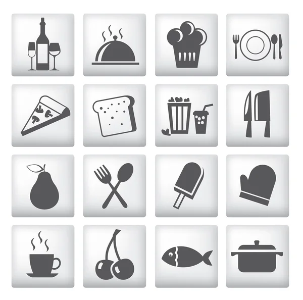 Набор иконок для ресторана, кафе и бара — стоковый вектор