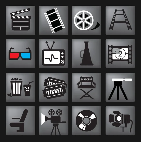 Film icon set — Stockvector