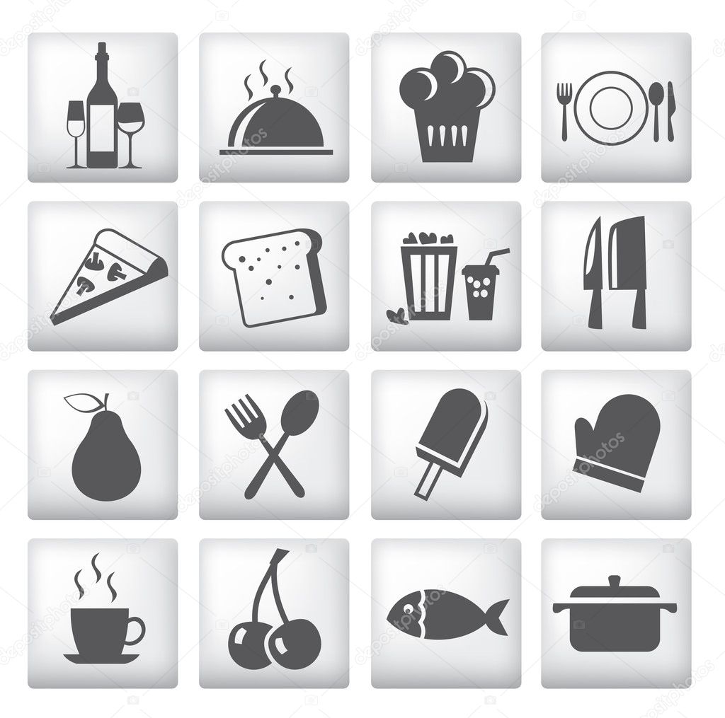 Icons set for restaurant, cafe and bar