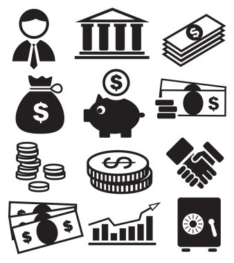 Banking icons clipart