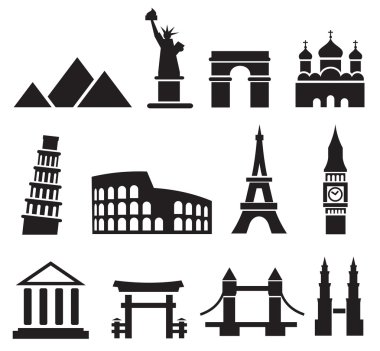 Landmark icons clipart