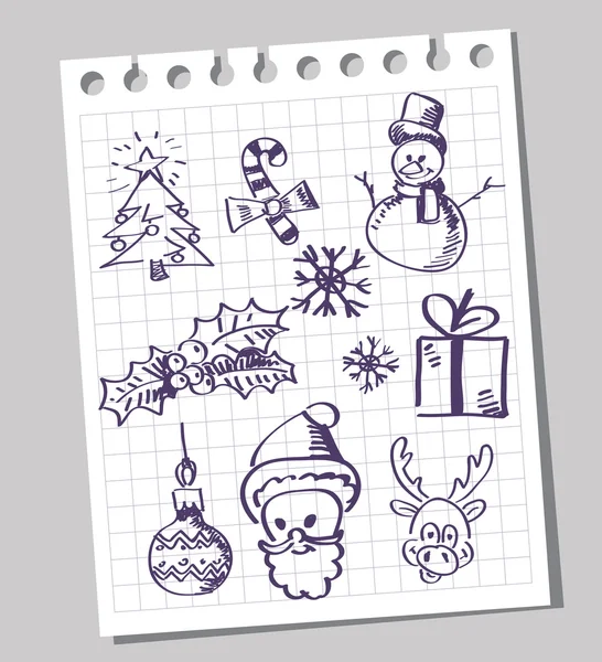 快乐涂鸦圣诞 — 图库矢量图片