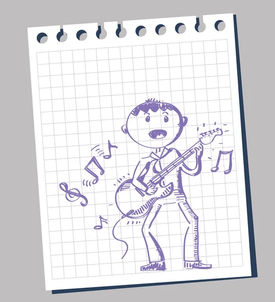 Rock man jouant de la guitare — Image vectorielle
