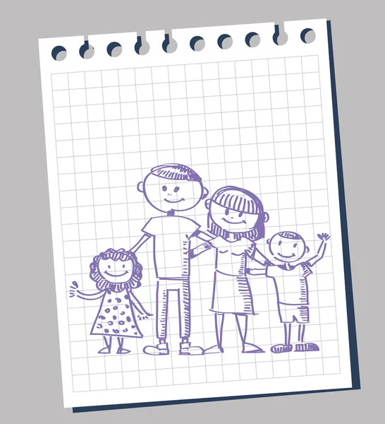 Doodle rodiny — Stockový vektor