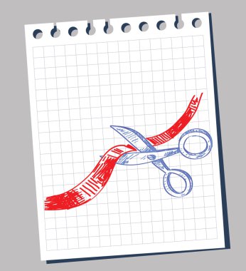 Cutting through red tape clipart