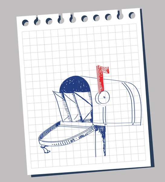 Boîte aux lettres Doodle — Image vectorielle