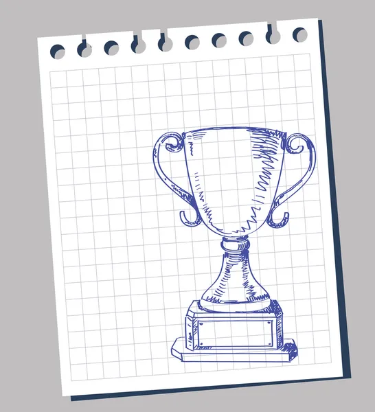 Doodle trophy — Stock Vector