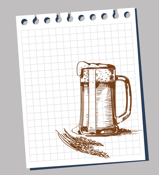 Karalama bira bardağı — Stok Vektör