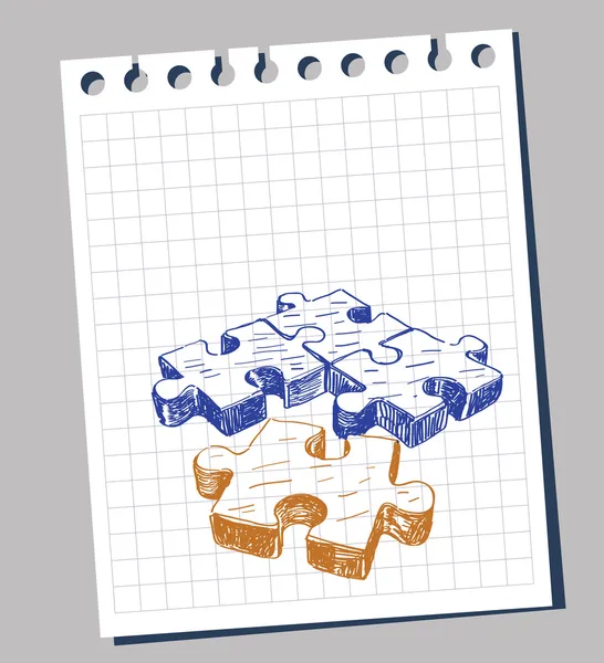Puzzles doodle — Image vectorielle