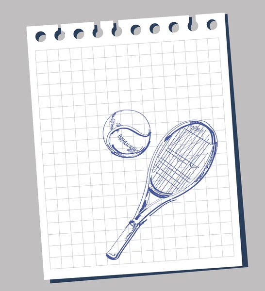 Tenis Raketi — Stok Vektör