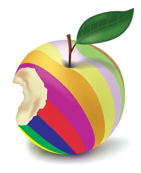 Delicious colour apple — Stock Vector