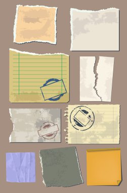 Vector set vintage paper clipart