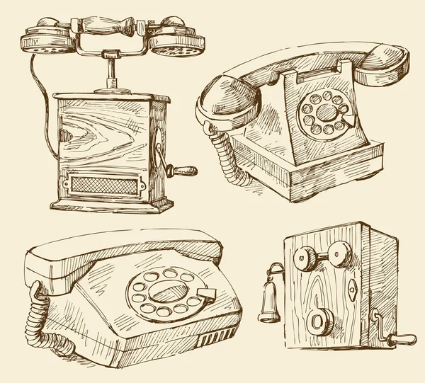 Ручная ничья телефонов — стоковый вектор