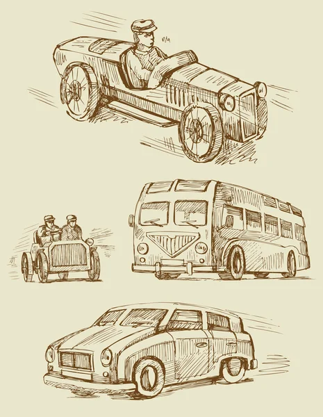 Conjunto de transporte vintage — Archivo Imágenes Vectoriales