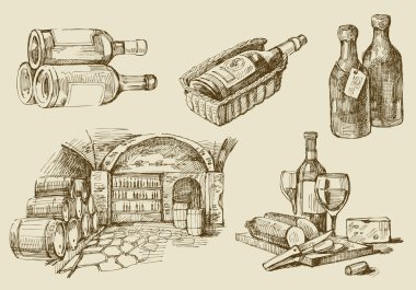 Wine-original hand drawn collection