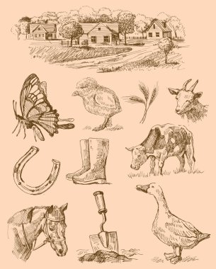 Farm collection-handmade drawing clipart