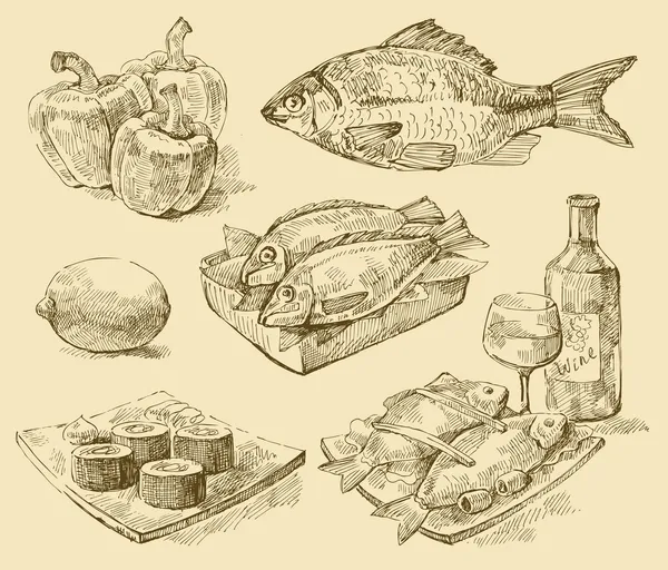 Вектор морепродуктів — стоковий вектор