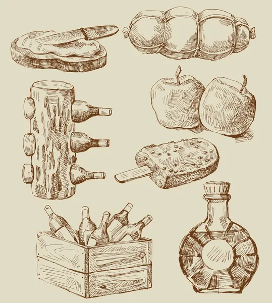 Conjunto de alimentos — Archivo Imágenes Vectoriales