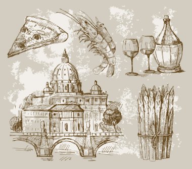 Hand drawn of Rome clipart