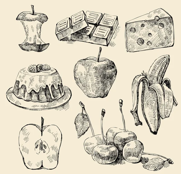 Conjunto de comidas — Archivo Imágenes Vectoriales