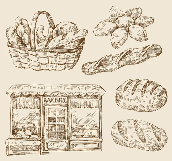 面包-手绘 — 图库矢量图片