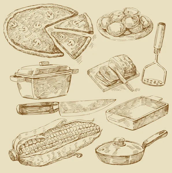 Cooking doodles — Stock Vector