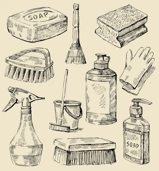Эскиз услуги уборки — стоковый вектор
