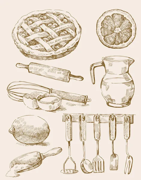 Contexte de la cuisine — Image vectorielle