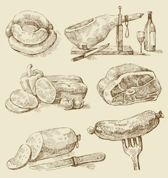 Collages de viande — Image vectorielle