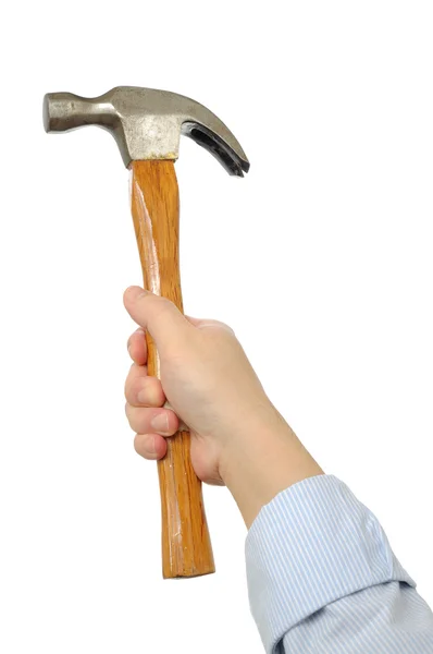 Hammer in de hand — Stockfoto