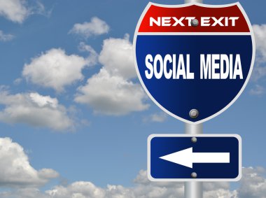 Social media road sign clipart