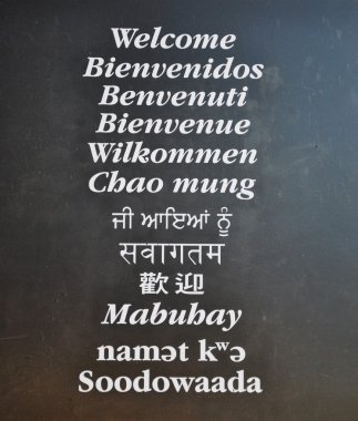 Multi-language Wellcome board clipart