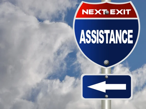 Assistance road sign — Stock Photo, Image