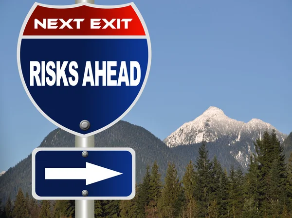 stock image Risks ahead road sign