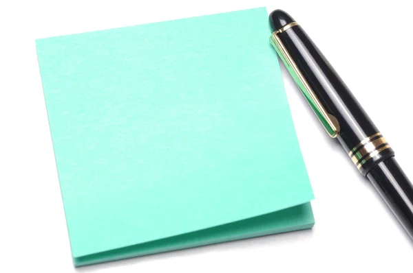 Adhesive note and pen — Stock Photo, Image