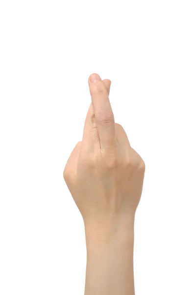 Fingers Crossed Hand Gesture — Stock Photo, Image