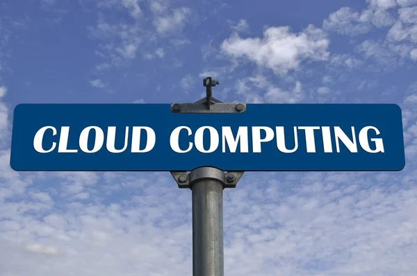 Cloud computing znak drogowy — Zdjęcie stockowe