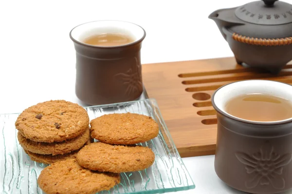 Macro cookies en chinese thee — Stockfoto