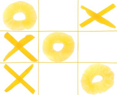 Tic-tac-toe from fruits clipart