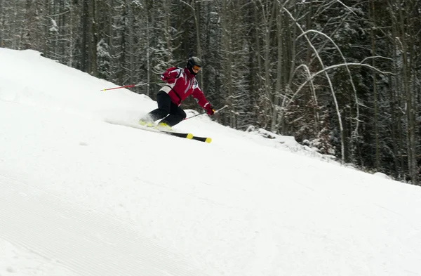 Professional skiing in Bukovel — Stock Photo, Image