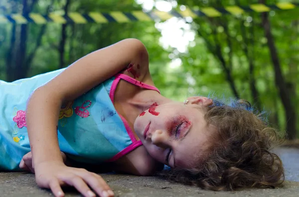 Child victim of a car accident — Stock Photo, Image