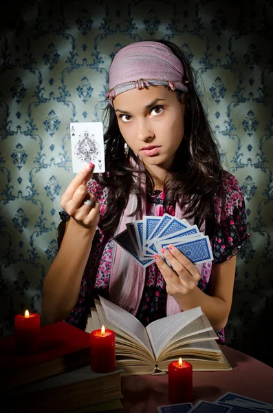 stock image Fortune-teller predicing the cards