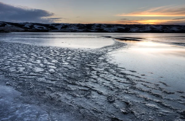 Formación de hielo en el lago — Foto de Stock